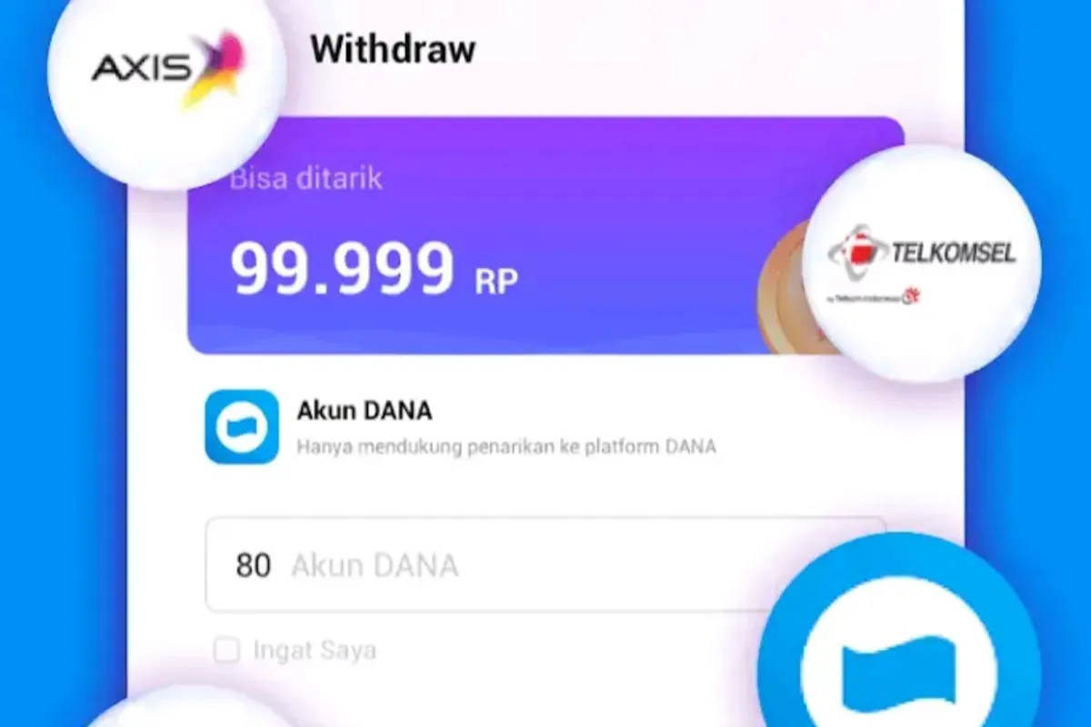 Ilustrasi tampilan fitur tarik tunai uang gratis di aplikasi Joyit. (Sumber: Play Store)