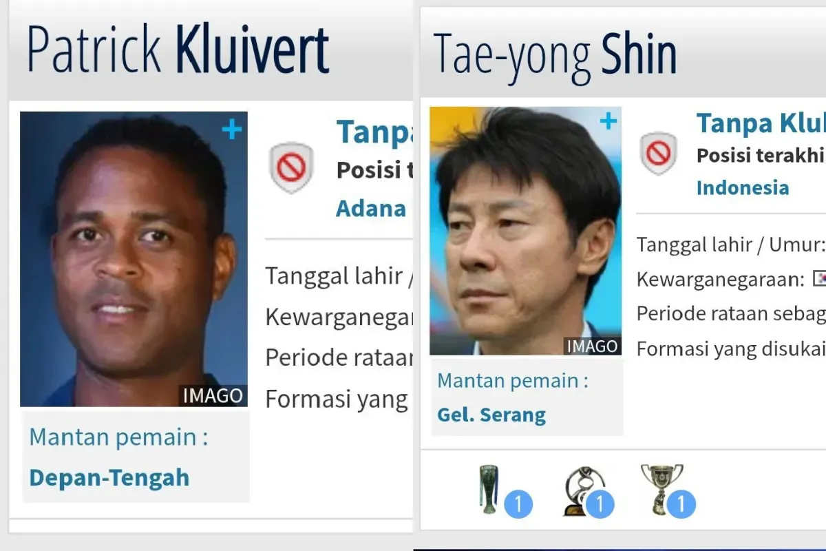 Potret prestasi Shin Tae-yong dan Patrick Kluivert yang dibandingkan oleh pendukung Timnas Indonesia. (Sumber: X/@dewahoya)