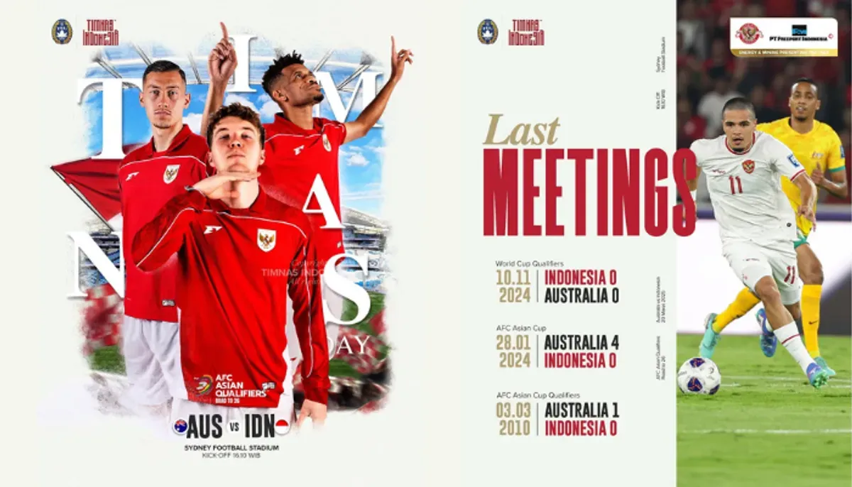 Link live streaming Timnas Indonesia vs Australia hari ini, 20 Maret 2025, kick off pukul 16.00 WIB. (Sumber: Instagram/@timnasindonesia)