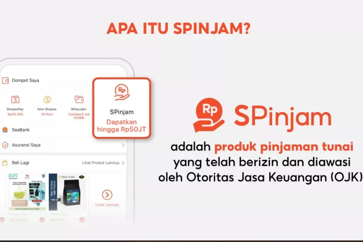 Cara pengajuan pinjaman dana lewat fitur Spinjam dari Shopee. (Sumber: Shopee.)