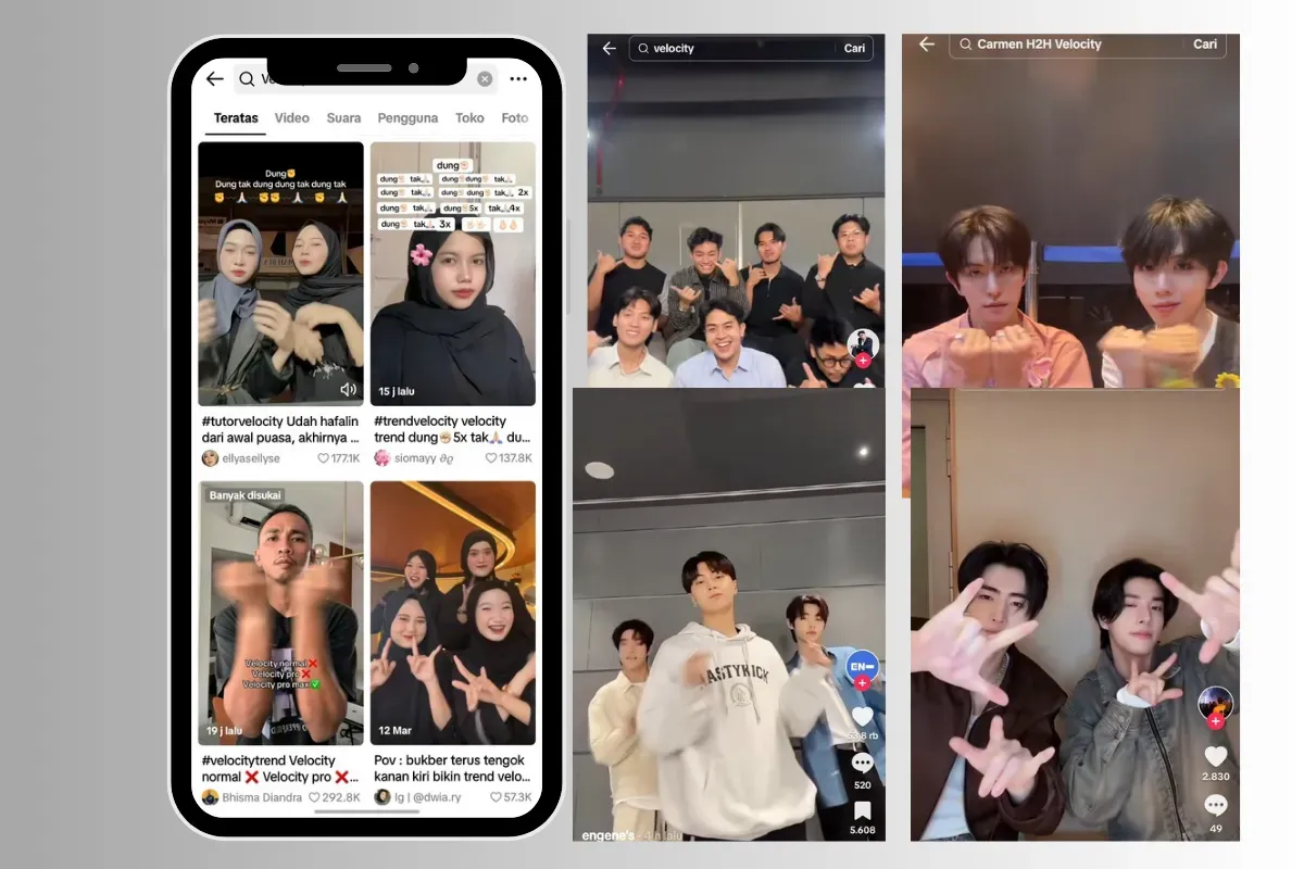 Ini cara membuat video viral dengan tren velocity. (Sumber: Poskota/TikTok edited Huriyyatul Wardah)