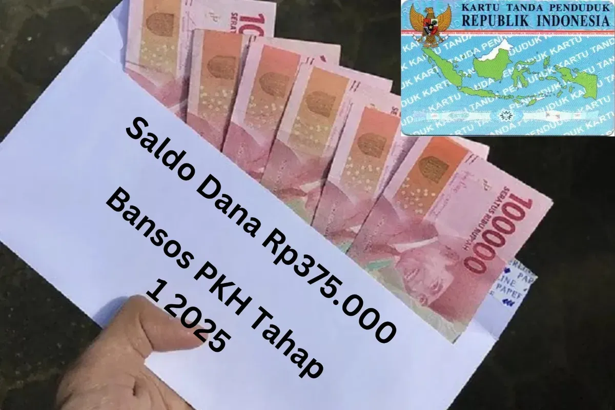 NIK e-KTP atas kepemilikan nama Anda terima saldo dana Rp375.000 dari subsidi bansos PKH tahap 1 2025. (Sumber: Poskota/Gabriel Omar Batistuta)