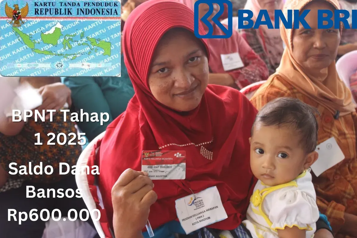 NIK e-KTP milik kamu valid menerima saldo dana bansos Rp600.000 dari subsidi BPNT tahap 1 2025 ke Rekening BRI. (Sumber: Poskota/Gabriel Omar Batistuta)