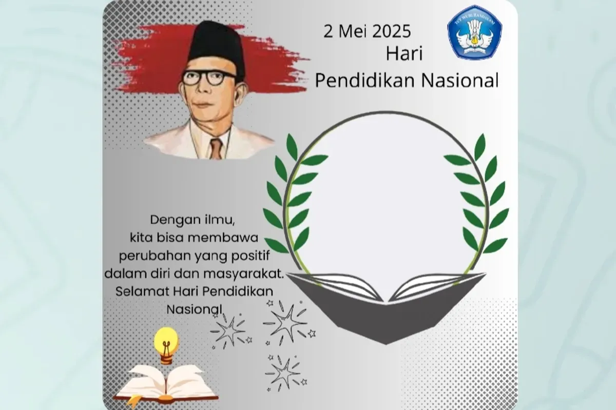 Link twibbon Hari Pendidikan Nasional 2025 gratis. (Sumber: Twibbonzie/Firly Official)