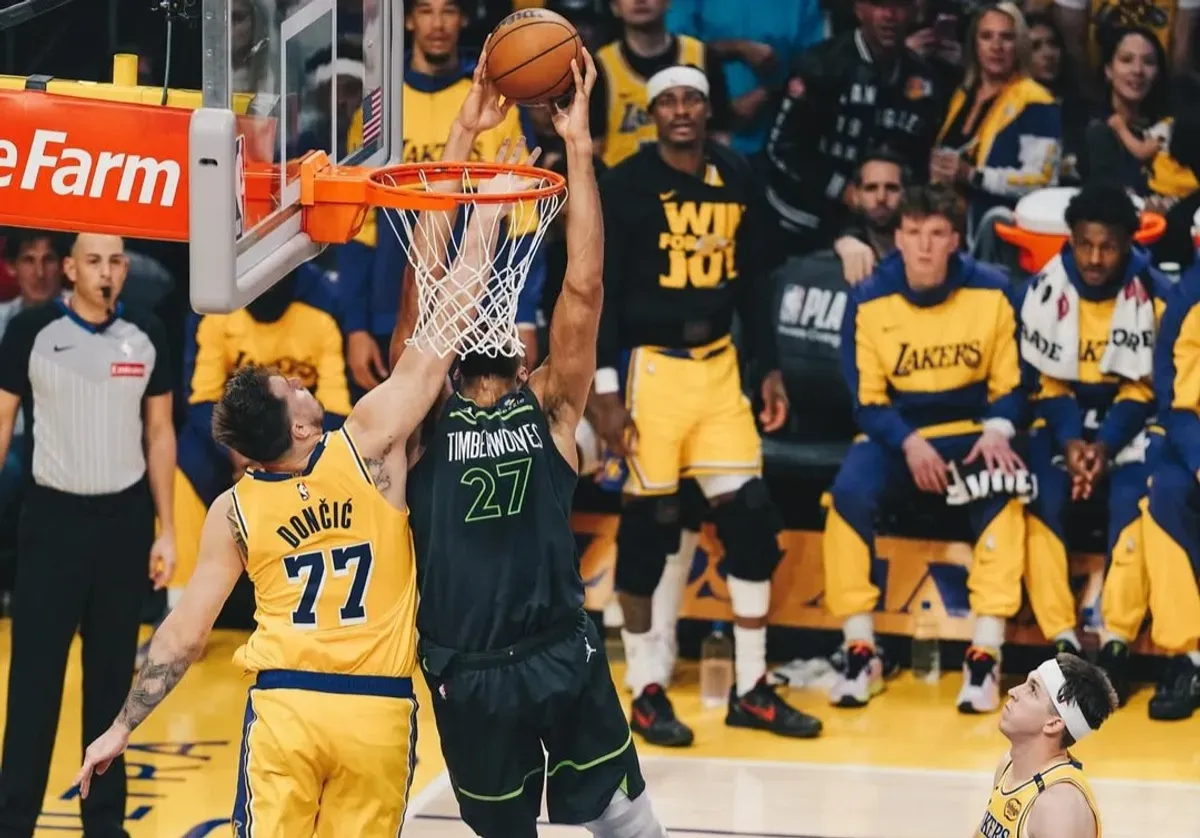 LA Lakers gagal ke semifinal usai menelan kekalahan dari Minnesota Timberwolves, pada Game 5 playoffs NBA 2024-25. (Foto: Instagram/@timberwolves)