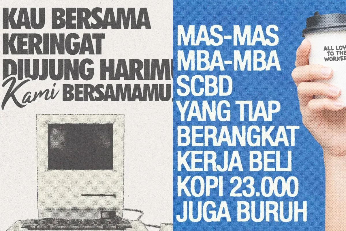 Ilustrasi kata-kata tentang hari buruh atau May Day. (Sumber: Instagram/@ajiarchive.psd)