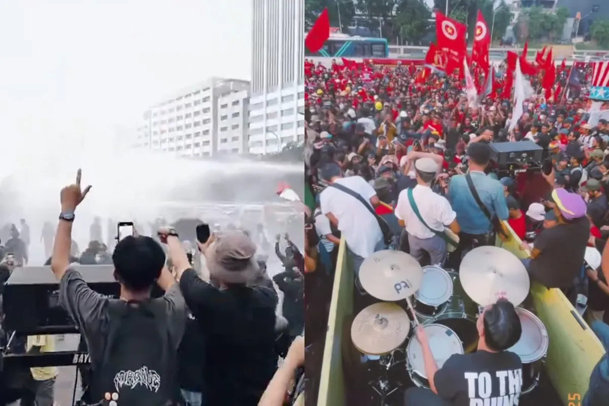 Potret suasana perayaan Hari Buruh 2025 dengan tajuk 'May Day Calling' yang diisi sejumlah musisi independent. (Sumber: X/@walikonten)
