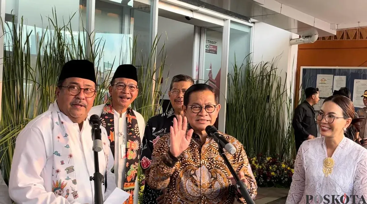 Gubernur dan Wakil Gubernur Jakarta, Pramono Anung-Rano Karno di Velodrome, Jakarta Timur, Jumat, 2 Mei 2025. (Sumber: Poskota/Pandi Ramedhan)