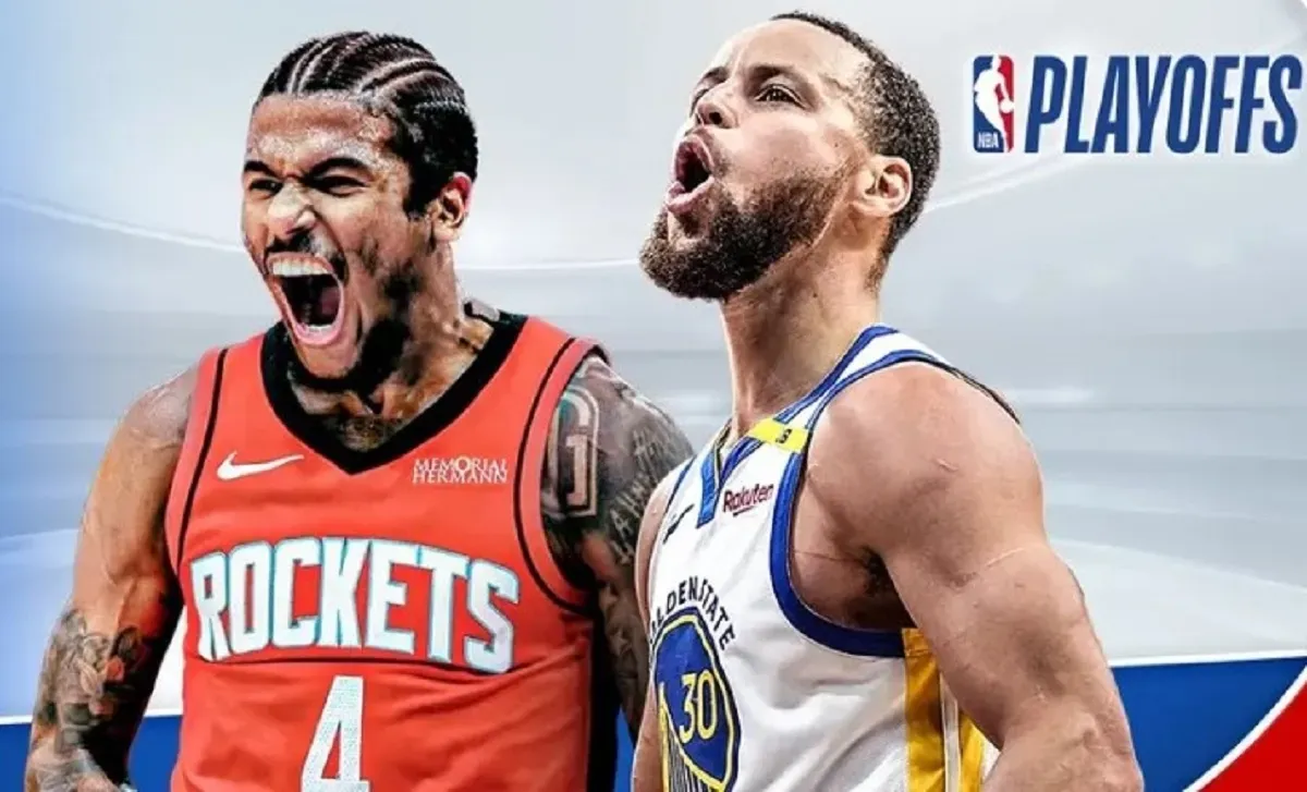 Streaming Golden State Warriors vs Houston Rockets di Game 6 playoffs NBA 2024-25. (Foto: Vidio)