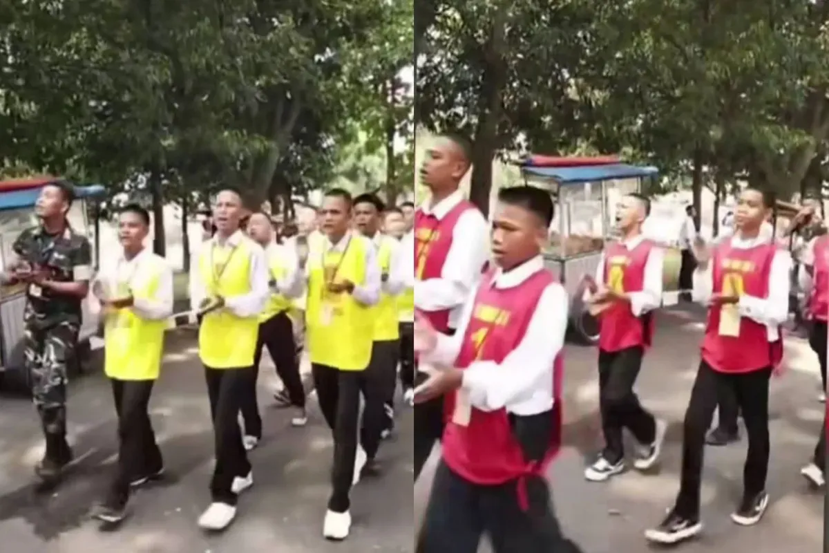 Viral momentum 39 siswa nakal di Jawa Barat mulai ikuti latihan militer sesuai kebijakan Gubernur Jawa Barat, Dedi Mulyadi hingga mendapatkan apresiasi dari netizen. (Sumber: Tangkap layar Instagram/@medsoszone)