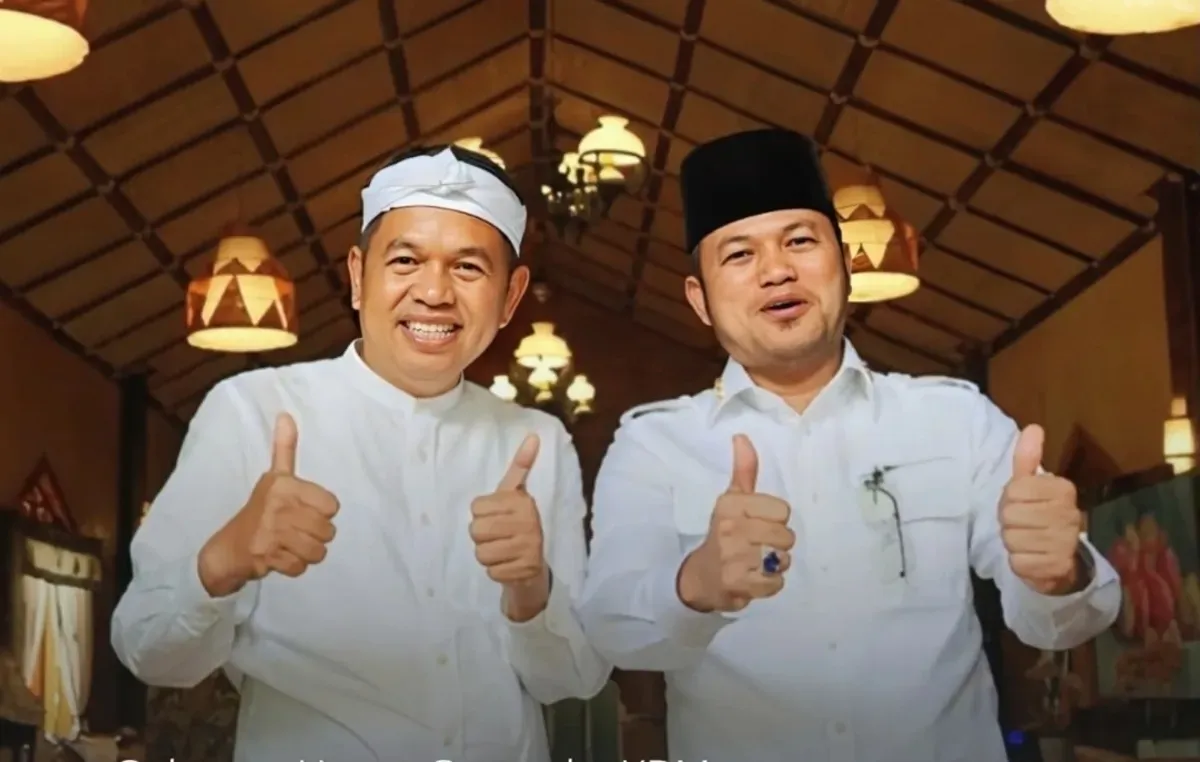 Gubernur Kaltim Rudy Mas’ud menemui Gubernur Jabar Dedi Mulyadi dengan hangat usai viral soal ‘Gubernur Konten’. Keduanya bahas kerja sama pertanian, pendidikan, dan potensi daerah. (Sumber: Dok Pemprov Kaltim)