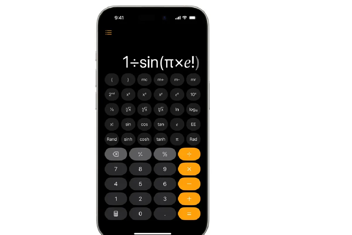 Menghitung rumus yang lebih rumit dengan gunakan kalkulator iPhone. (Sumber: Apple Support)