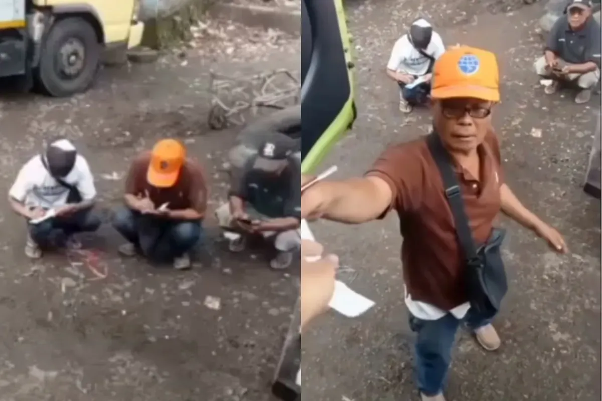Sopir truk diduga menjadi korban pemalakan sejumlah juru parkir di Sukabumi. (Sumber: Tangkap Layar Instagram/@funnelmedia)