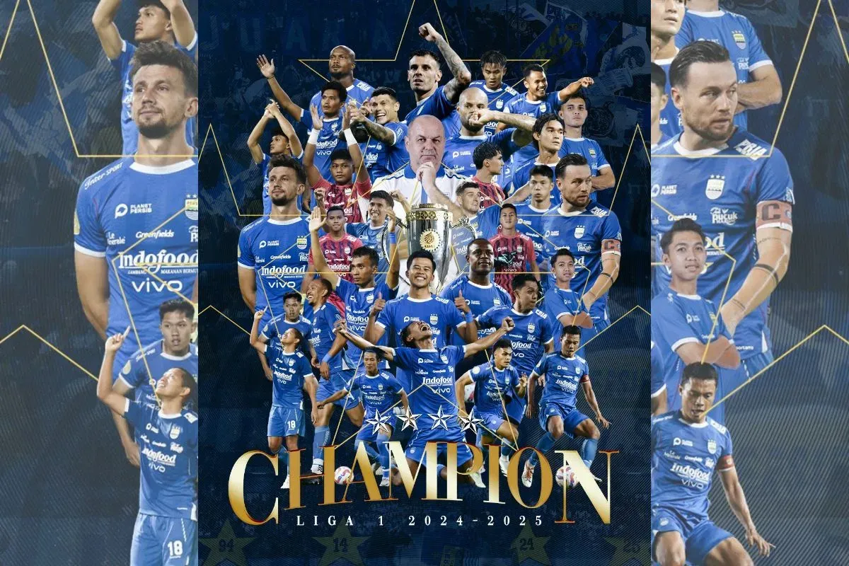 Persib Bandung resmi menjadi juara Liga 1 2024/2025. (Sumber: X/@persib)