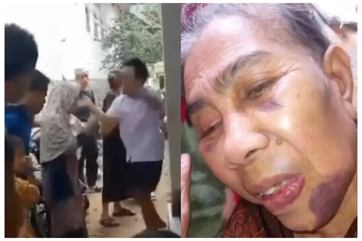 Seorang nenek di Cianjur dipukul warga usai dituding penculik. Video kejadian viral, Ahmad Sahroni ikut soroti. Korban alami lebam di wajah, warganet desak pelaku segera ditangkap. (Sumber: Capture Instagram @AhmadSahroni)