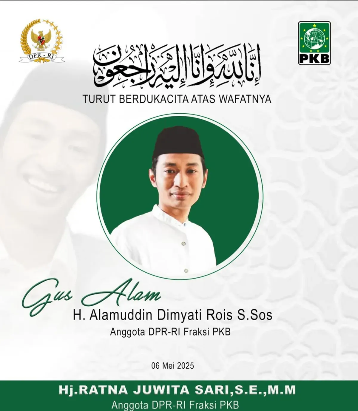 KH Alamudin Dimyati Rois (Gus Alam), anggota DPR RI dan tokoh NU Kendal, wafat usai kecelakaan di Tol Pemalang-Batang. Beliau sempat dirawat intensif sebelum meninggal di RS Budi Rahayu Pekalongan. (Sumber: Capture Instagram)