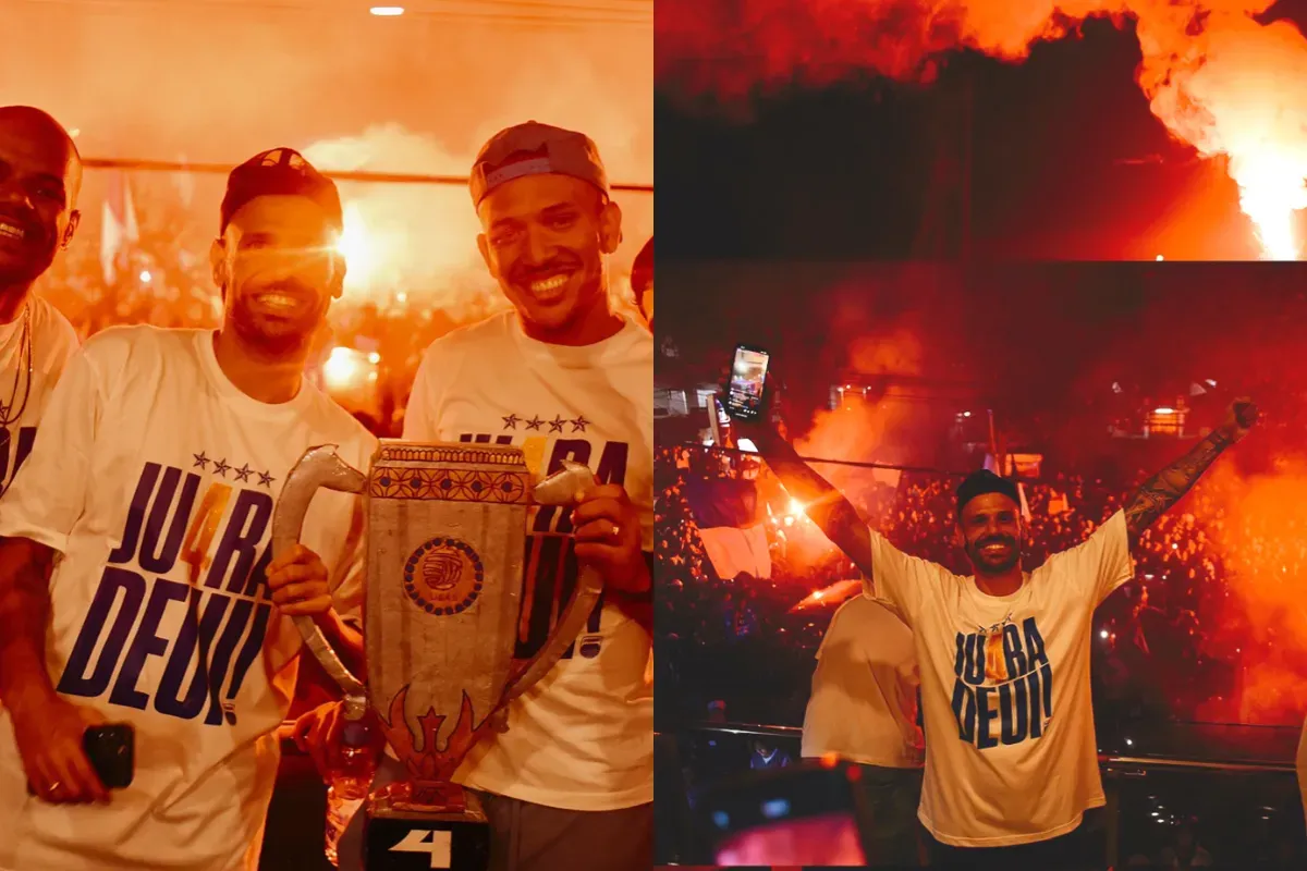 Potret pemain Persib Bandung merayakan juara Liga 1. (Sumber: Instagram/@persib)