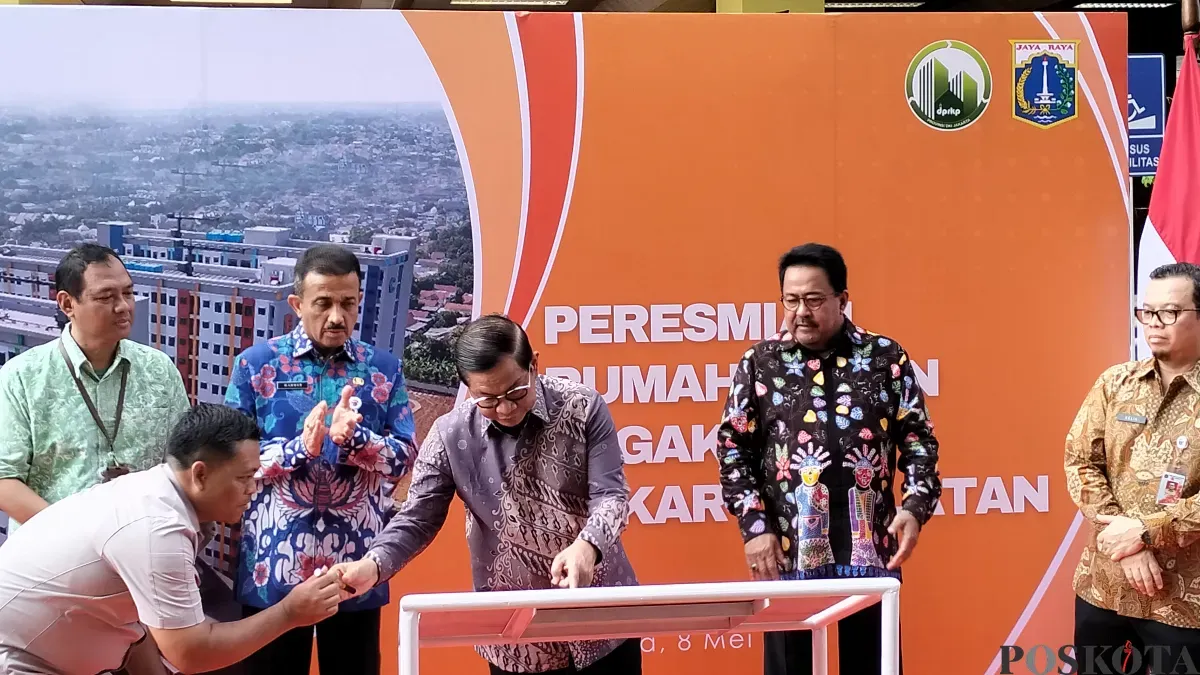 Gubernur Jakarta Pramono Anung beserta Wakil Gubernur Jakarta Rano Karno meresmikan Rusun Jagakarsa, Jakarta Selatan, Kamis, 8 Mei 2025. (Sumber: Poskota/Muhammad Tegar Jihad Al Faruq)