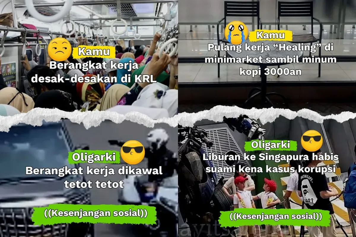 Ilustrasi kesenjangan sosial yang ramai di media sosial. (Sumber: Instagram/Greenpeace)