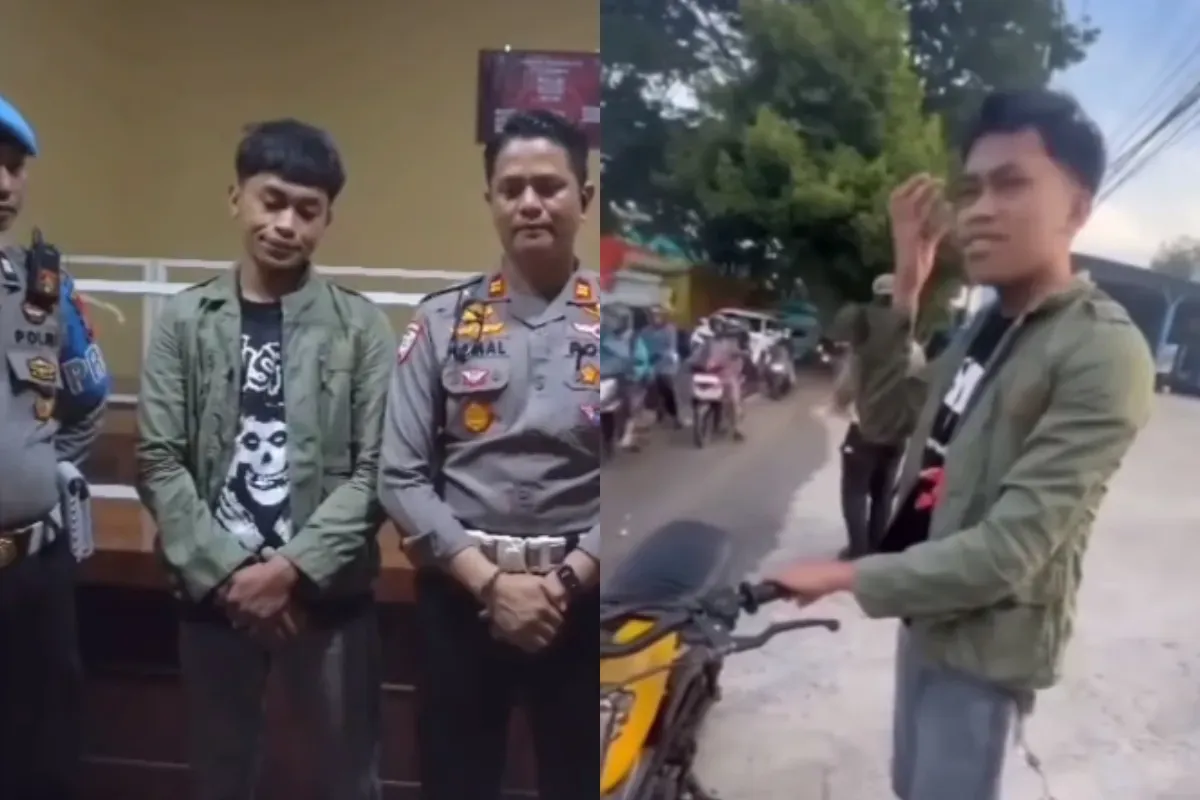 Pengendara motor arogan yang mengaku anak pensiunan polisi di Maros akhirnya meminta maaf. (Sumber: Tangkap Layar Instagram/@medsoszone)