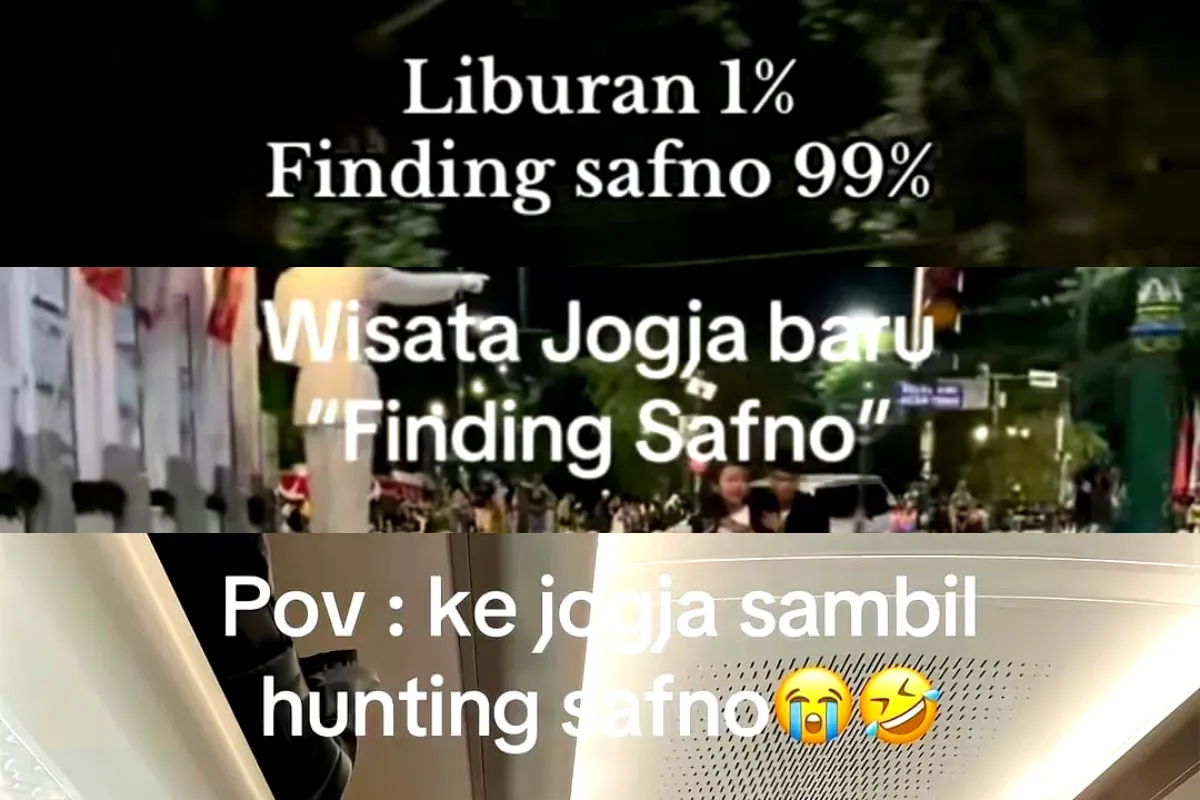 Ilustrasi tren humor Finding Safno yang viral di media sosial. (Sumber: Poskota/Dzikri)