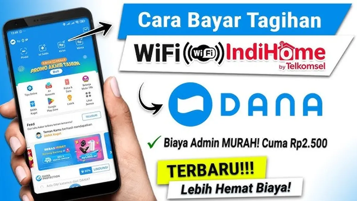 Cara Cek dan Bayar WiFi IndiHome Pakai Aplikasi DANA. (Sumber: YouTube/caratutorial.com)