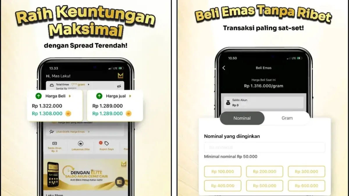 Ilustrasi - Aplikasi Lakuemas patut dipertimbangkan jika Anda ingin investasi emas secara digital. (Sumber: Play Store)