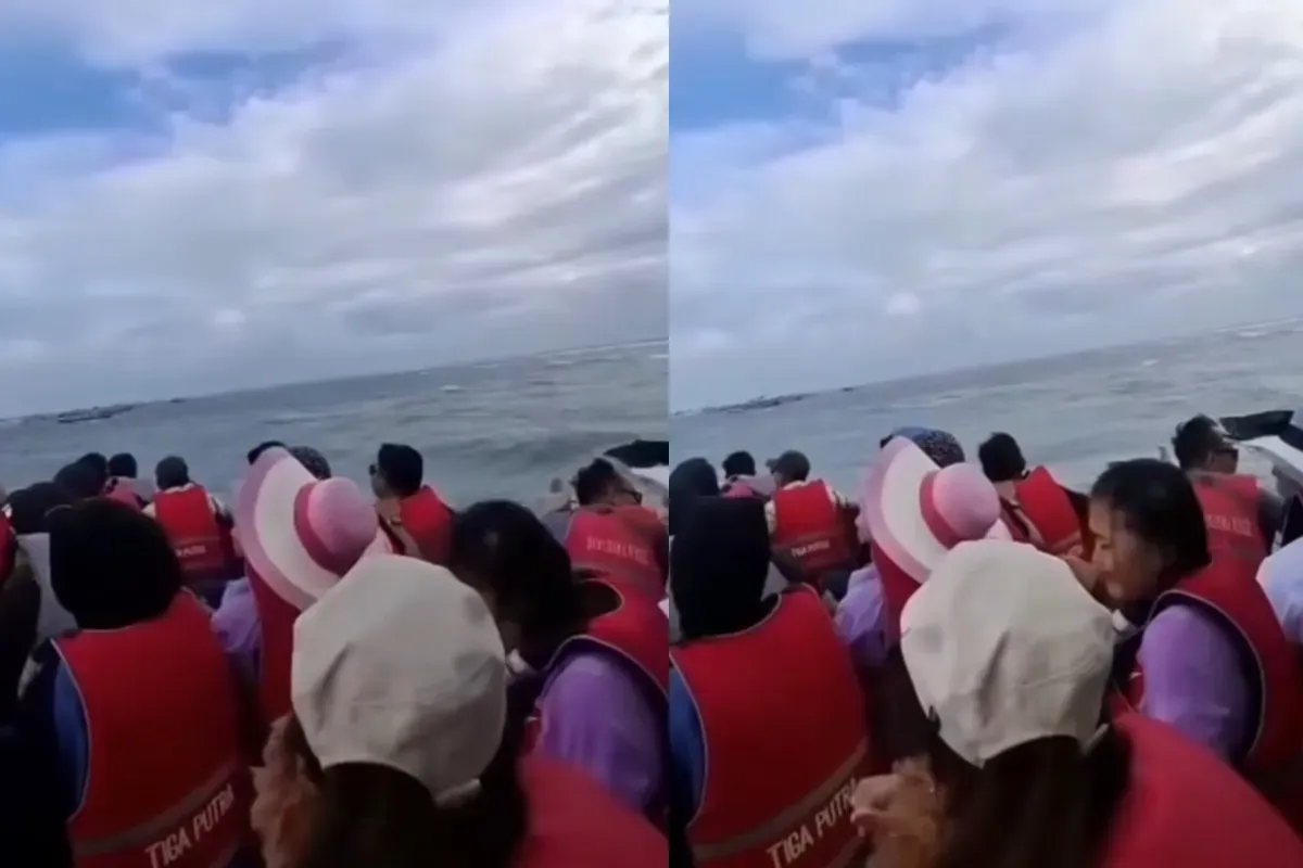 Momen detik-detik kapal wisatawan di Bengkulu tenggelam hingga menewaskan tujuh orang. (Sumber: Tangkap Layar Instagram/@medsoszone)