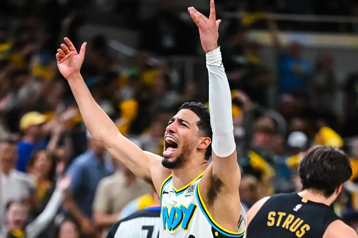 Tyrese Haliburton Cs kini memimpin dengan skor 3-1 setelah Indiana Pacers mengalahkan Cleveland Cavaliers di game 4 semifinal wilayah timur playoff NBA 2025. (Sumber: Instagram @pacers)