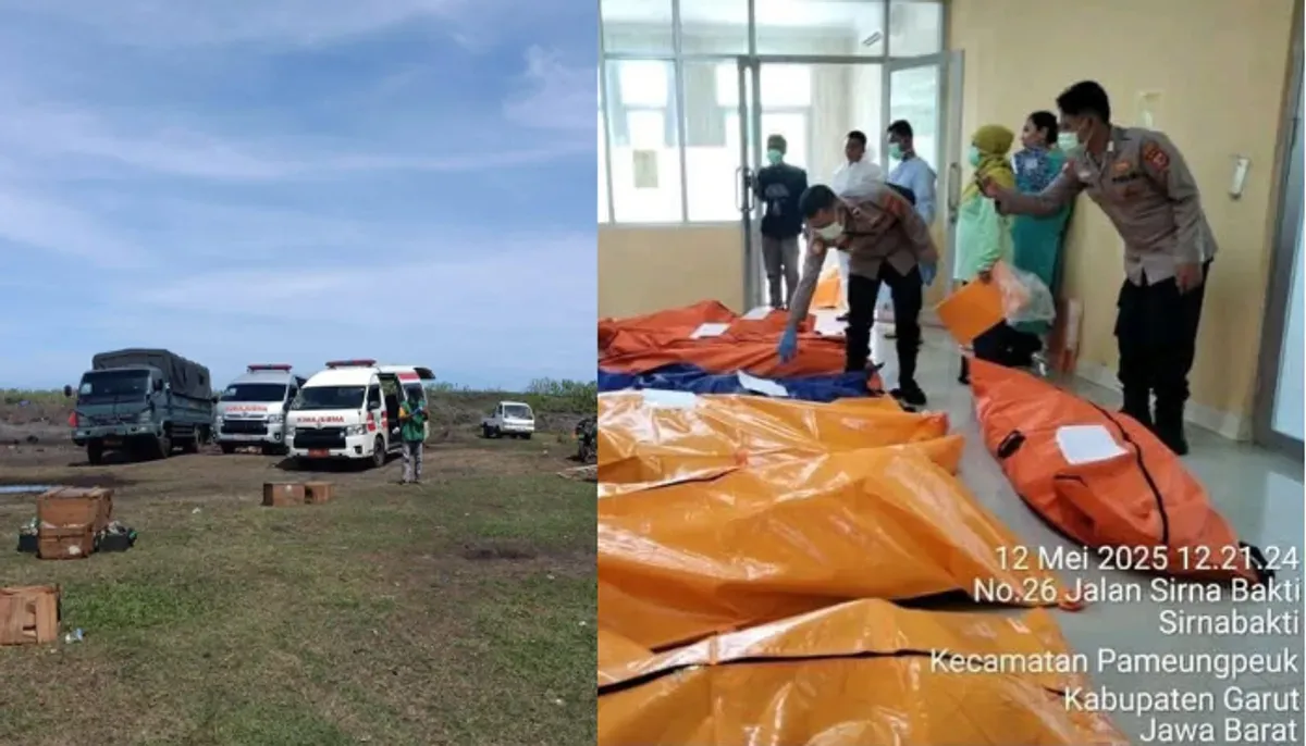 13 korban jiwa dalam ledakan amunisi kedaluwarsa TNI di Garut. Lokasi kejadian steril, tapi bagaimana bisa terjadi, simak investigasi terbaru dari KSAD dan tim medis. (Sumber: X/@r4g4j1m351n)