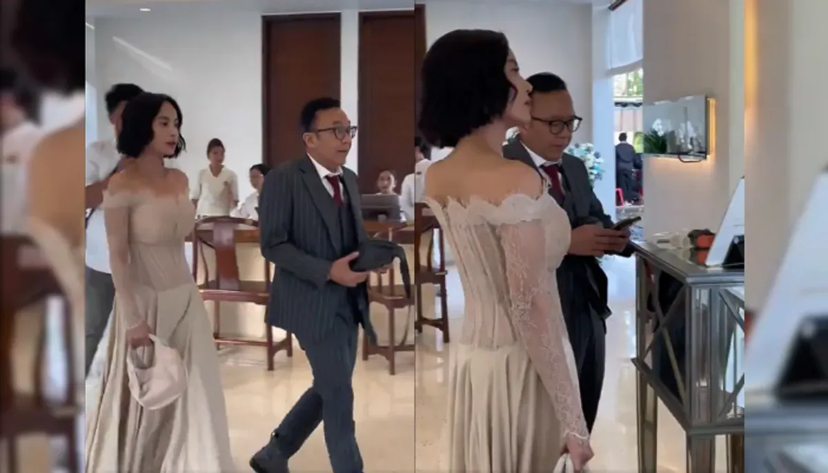 Ari Lasso dan Dearly Djoshua jadi sorotan di pernikahan Maxime Bouttier dan Luna Maya (Sumber: X/@Meta80ki)