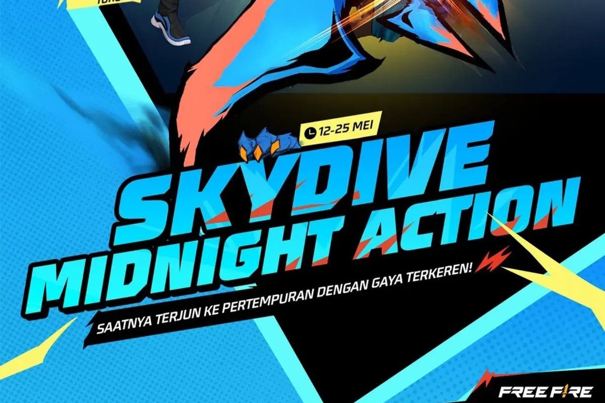 Ikuti Evnt Skydive Midnight Ace sekaligus klaim kode redeem FF. (Sumber: Instagram/freefirebgid)