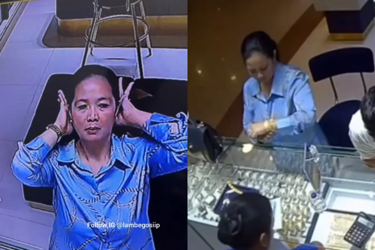 Aksi pencurian emas seharga Rp120 juta di Mal Bogor terekam kamera CCTV. (Sumber: Tangkap Layar Instagram/@lambegosiip)