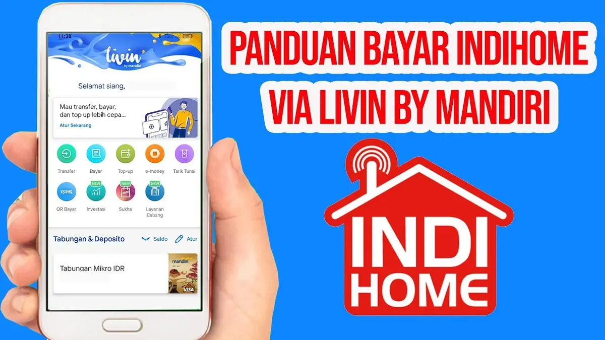 Cara Bayar WiFi IndiHome Lewat Livin by Mandiri. (Sumber: YouTube/Janggel id)