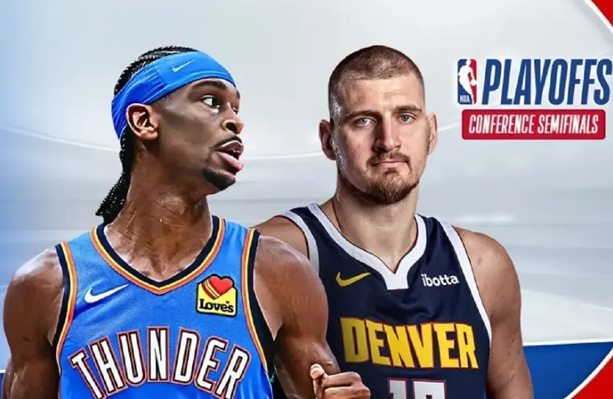 Streaming Denver Nuggets vs Oklahoma City Thunder di Game 6 semifinal wilayah Barat NBA 2024-2025. (Foto: Vidio)