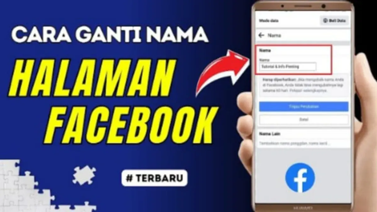 Ilustrasi cara mengganti nama halaman Facebook. (Sumber: YouTube/@Kurniawan Albukhori)