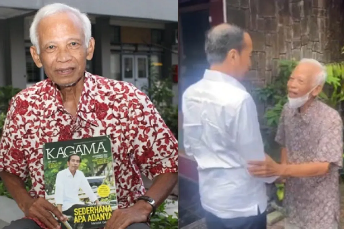Kasmudjo, mantan dosen Fakultas Kehutanan UGM di kediamannya saat dikunjungi oleh Jokowi.