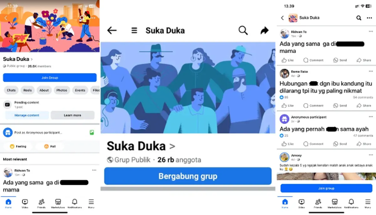 Grup Facebook berisi fantasi inses dengan puluhan ribu anggota bocor ke publik! Kontennya bikin merinding. (Sumber: X/@nadipsyyyy)