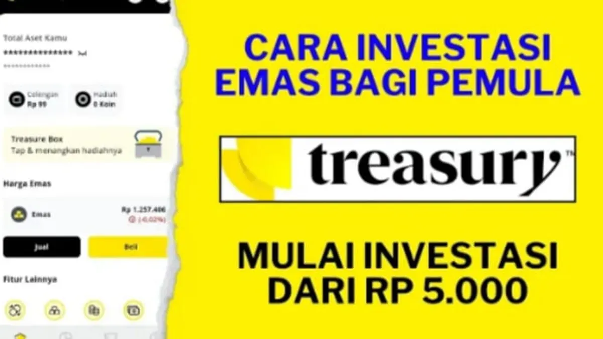 Tangkapan layar cara investasi emas di aplikasi Treasury. (Sumber: YouTube/@Pemburu Cuan)