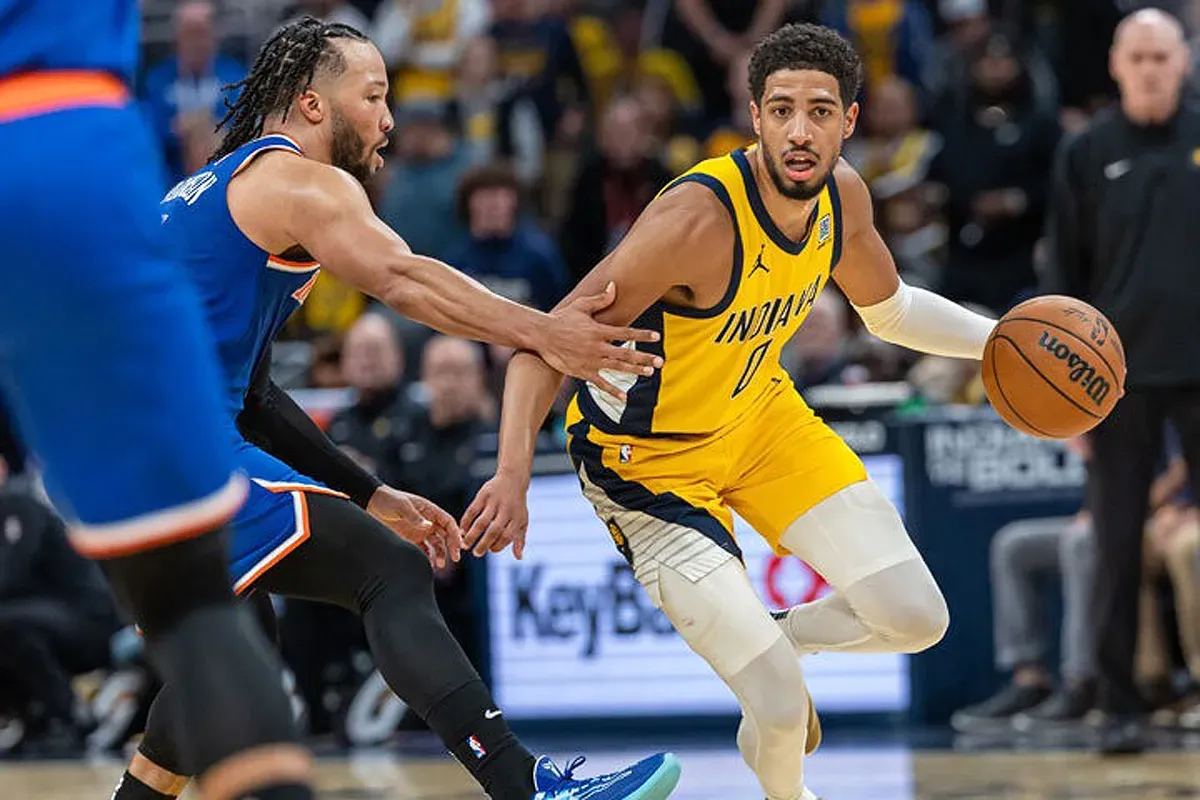 Jadwal final wilayah timur NBA 2025 New York Knicks vs Indiana Pacers. (Sumber: X @nba)