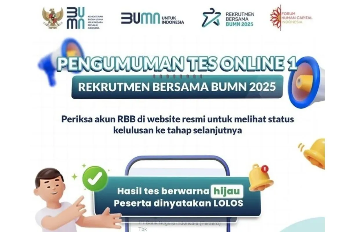 Begini cara cek pengumuman hasil tes online tahap 1 Rekrutmen Bersama BUMN 2025. (Sumber: Instagram)