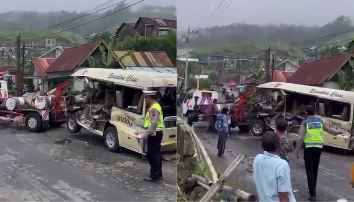 Kecelakaan tragis minibus Elf di Tawangmangu merenggut 5 nyawa. (Sumber: Instagram/@karanganyar_masa_kini)