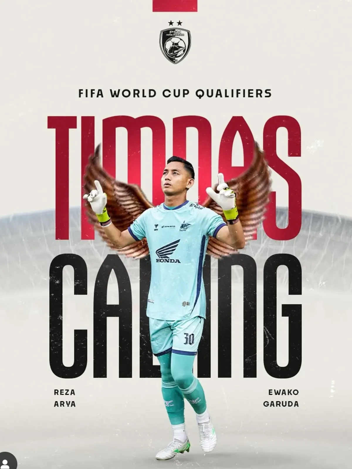 Reza Arya Pratama, kiper utama PSM Makassar yang dipanggil ke Timnas Indonesia. (Sumber: @psm_makassar)