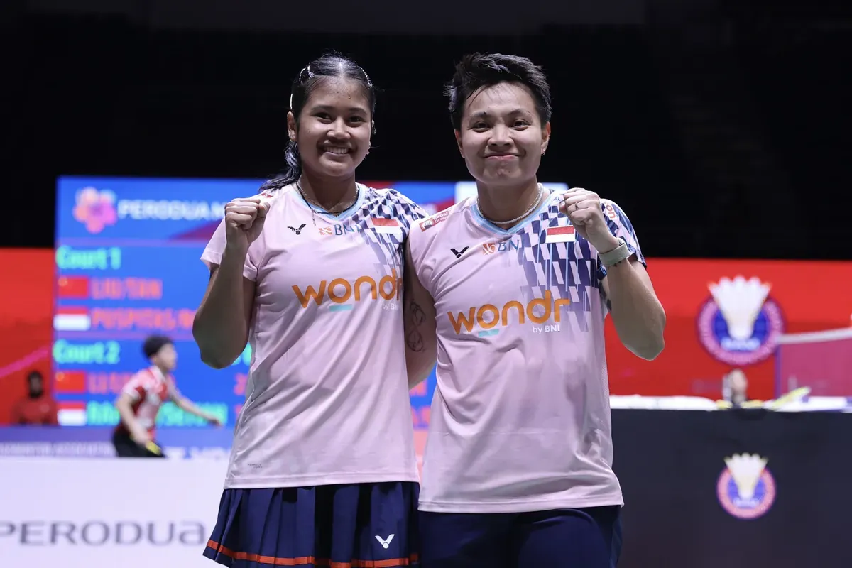 Ganda putri Indonesia, Apriyani Rahayu/Febi Setianingrum bersiap menghadapi pasangan Taiwan, Hsu Ya-ching/Sung Yu-hsuan di babak 16 besar Malaysia Masters 2025 (Sumber: PBSI)