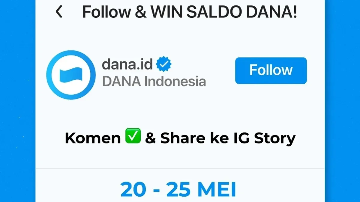 Ikutan program saldo DANA gratis dari aplikasi DANA cuma modal komentar di postingan Instagram DANA. (IG Dana)