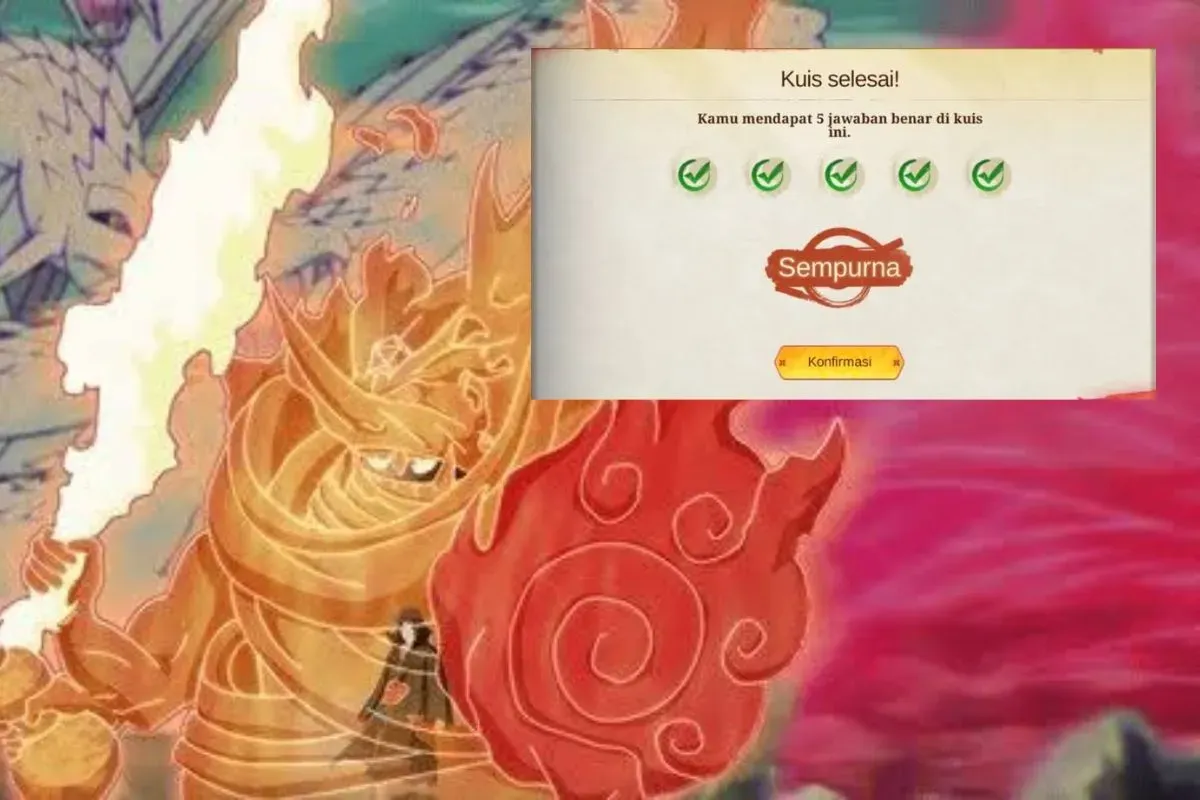 Apa pedang legendaris milik Susanoo Uchiha Itachi, simak bocoran kunci jawaban kuis Akademi Ninja MLBB x Naruto berikut ini. (Sumber: Istimewa)