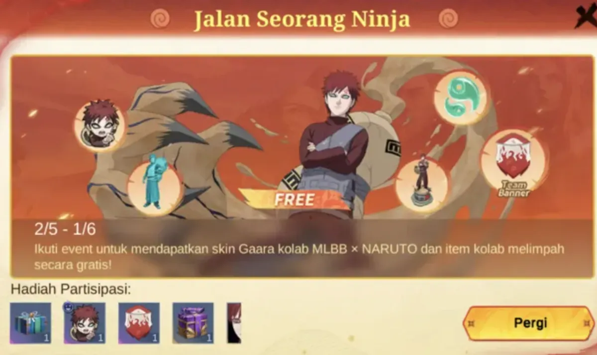 Event Akademi Ninja MLBB x Naruto akan berakhir pada 30 Juni 2025. (Sumber: TikTok/@roycepascual)