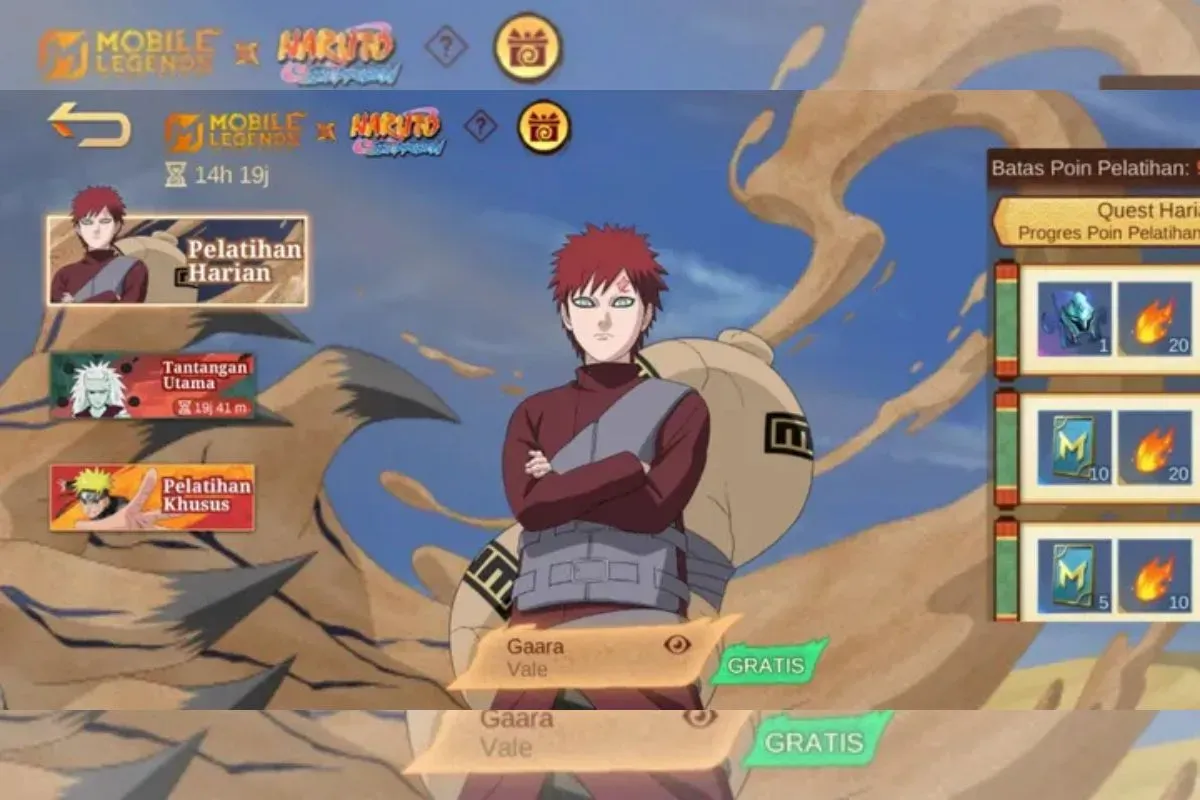 Kolaborasi antara Mobile Legends: Bang Bang (MLBB) dan Naruto. (Sumber: Istimewa)
