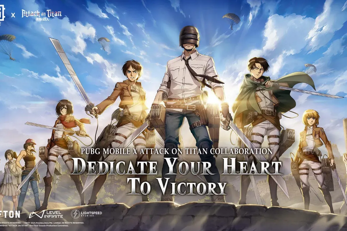 Ilustrasi PUBG x Attac on Titan (AOT), pemain dapat menjajal pengalaman baru dengan item menarik dan skin eksklusif dengan tema anime legendaris tersebut. (Sumber: Facebook/AOT Wiki)