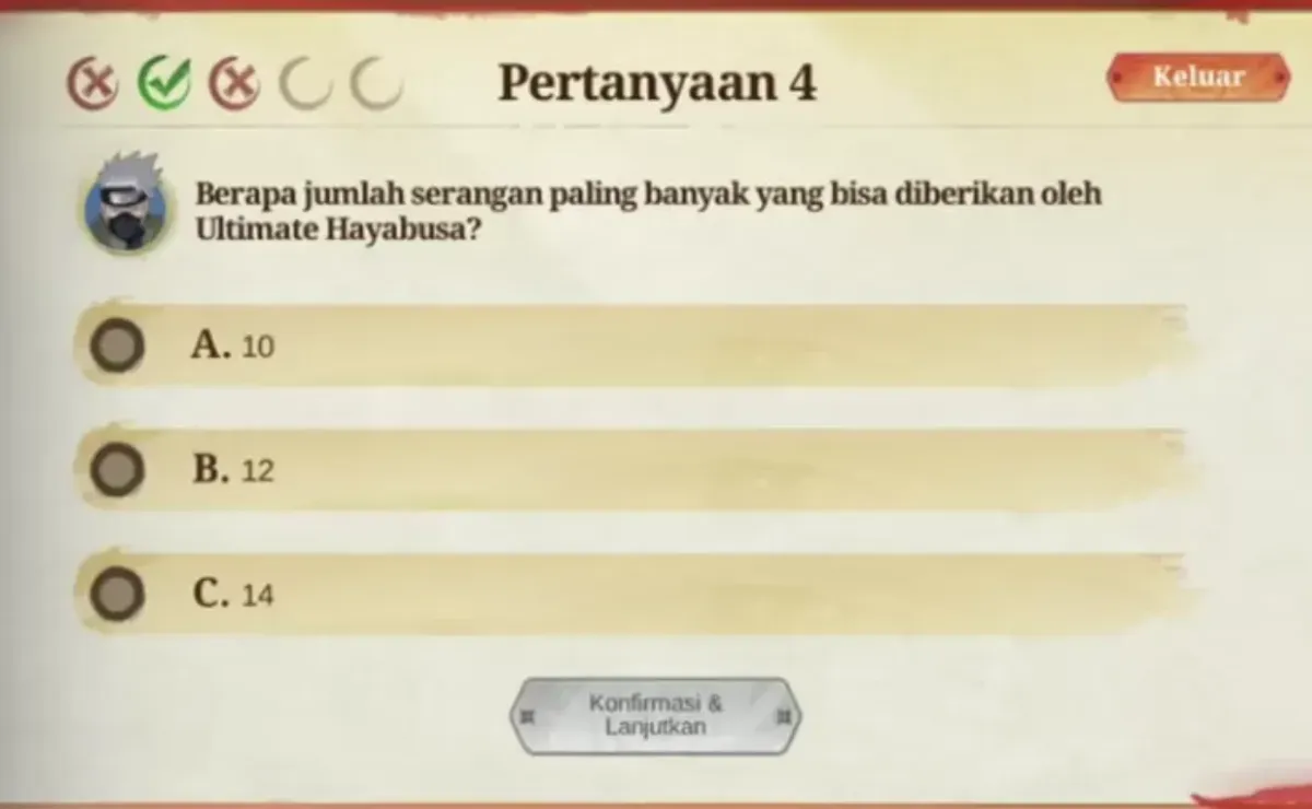 Hayabusa MLBB dalam Event Akademi Ninja x Naruto Skill ultimate Hayabusa menjadi bahan pertanyaan populer dalam kuis karena keunikannya dalam menghabisi musuh dengan cepat dan presisi.